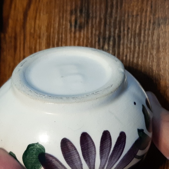 Vintage Mexico hand printed Purple Floral Ceramic Mug - Picture 5 of 9